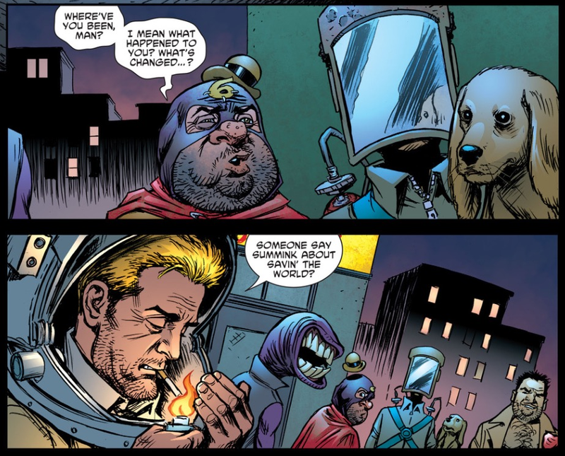 Illustration for article titled Ennis and Constantine reunite to poke fun at DC in Sixpack And Dogwelder #2